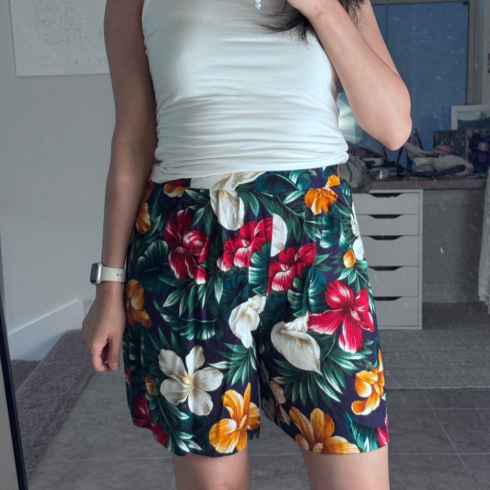 Vintage Floral Bermuda Shorts